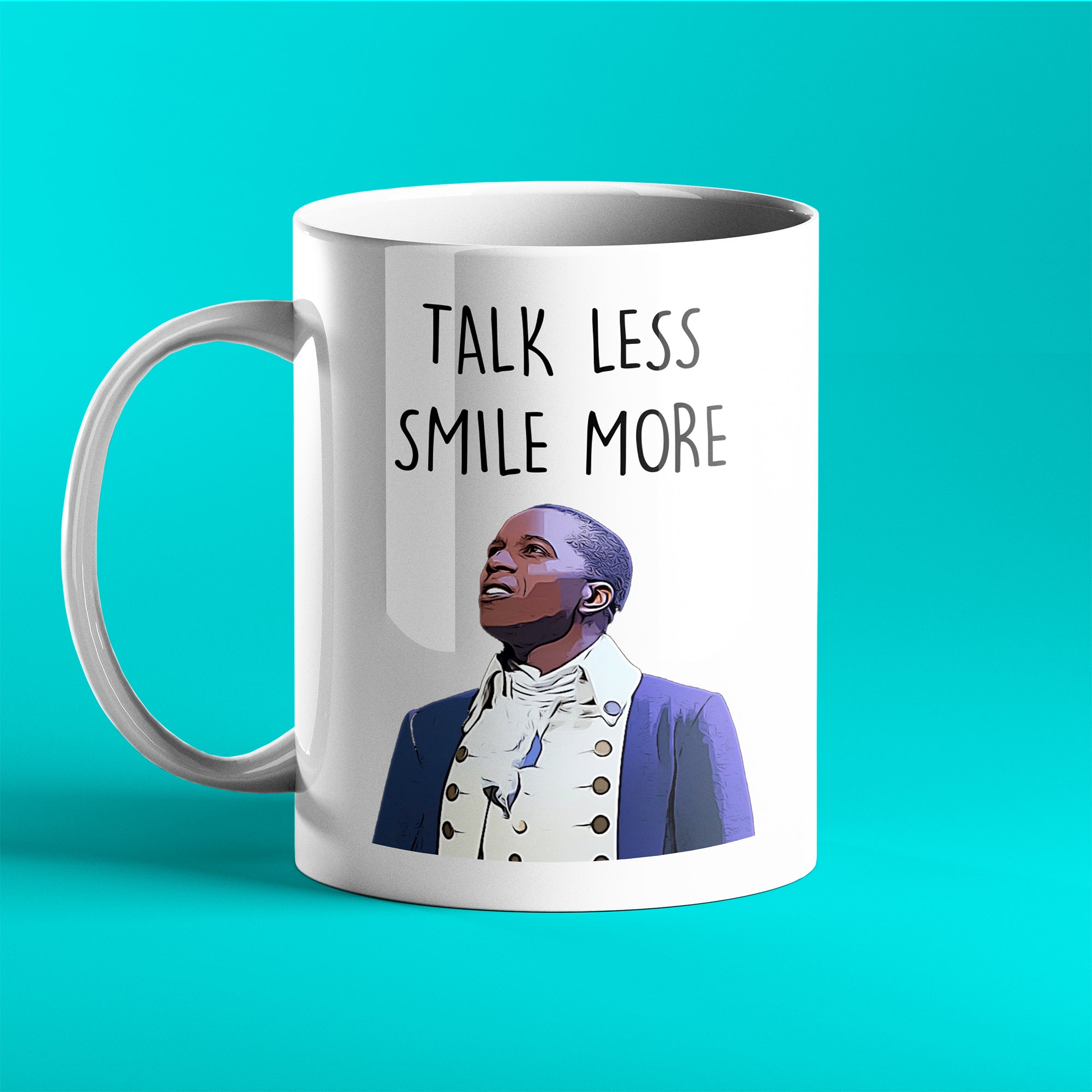 Hamilton The Musical Gift Mug – Burr, 'Talk Less, Smile More' – Personalised - Prickly Cards