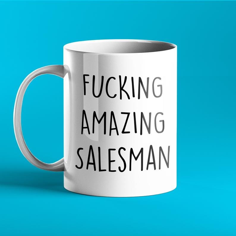Fucking Amazing Salesman Personalised Mug - Prickly Cards