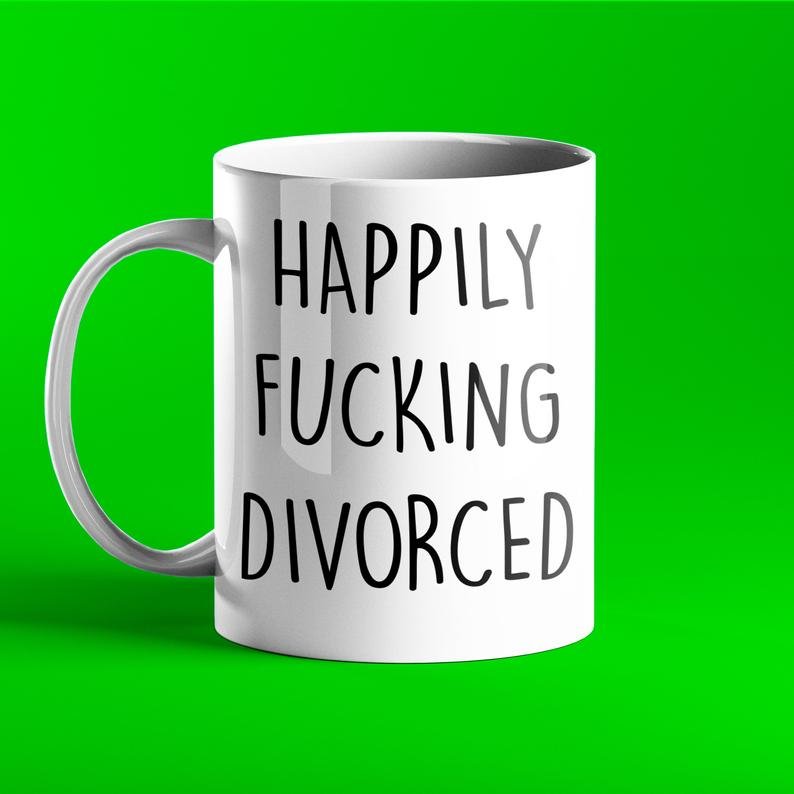 Happily Fucking Divorced - Funny Personalised Mug - Prickly Cards