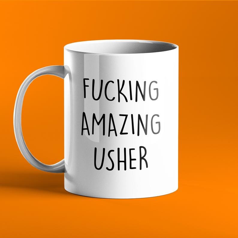 Fucking Amazing Usher Personalised Mug - Prickly Cards