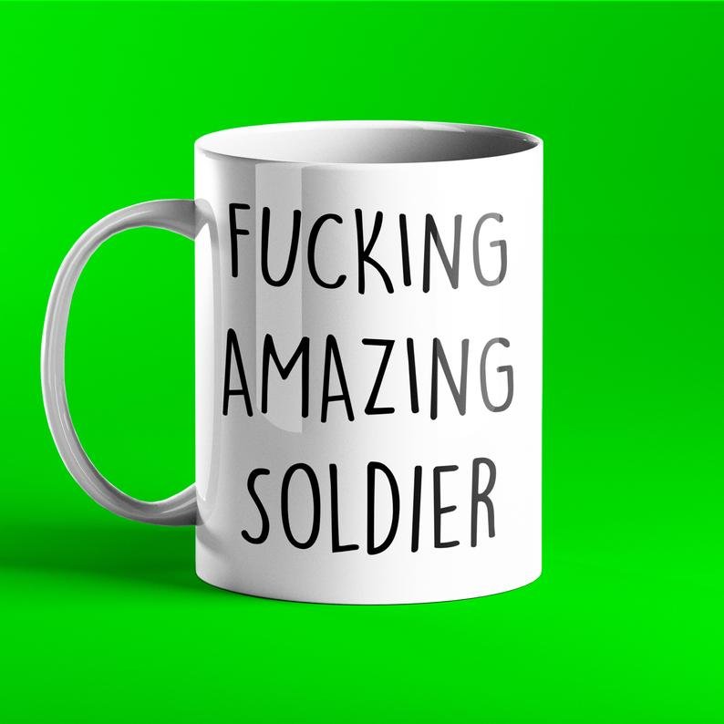 Fucking Amazing Soldier Personalised Mug - Prickly Cards