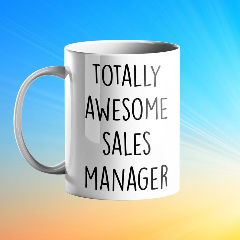 Totally Awesome Sales Manager Personalised Gift Mug - Prickly Cards