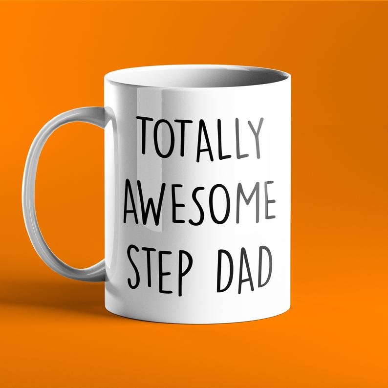 Totally Awesome Step Dad Personalised Gift Mug - Prickly Cards