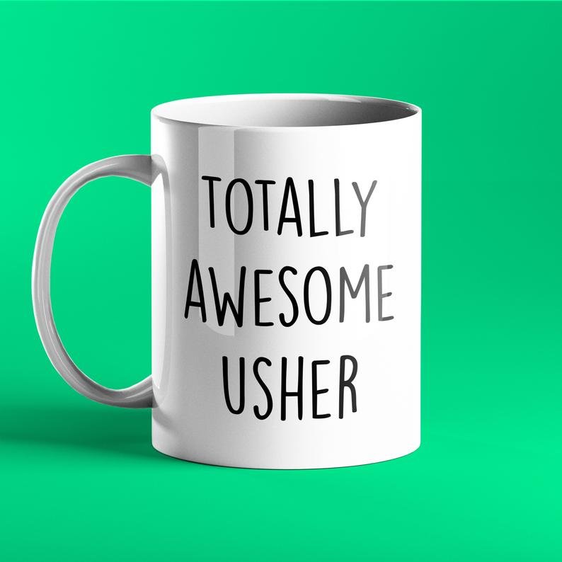 Totally Awesome Usher Personalised Gift Mug - Prickly Cards