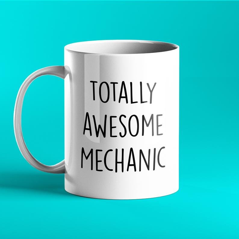 Totally Awesome Mechanic Personalised Gift Mug - Prickly Cards