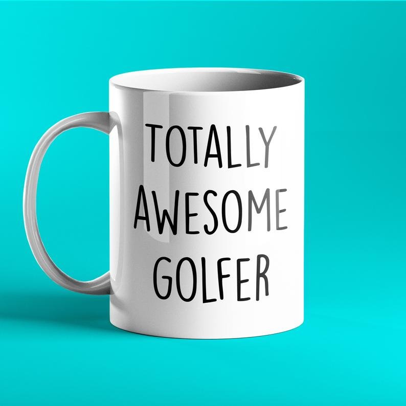 Totally Awesome Golfer Personalised Gift Mug - Prickly Cards