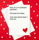 Rude Task Based Valentine's Day Cards (A6)