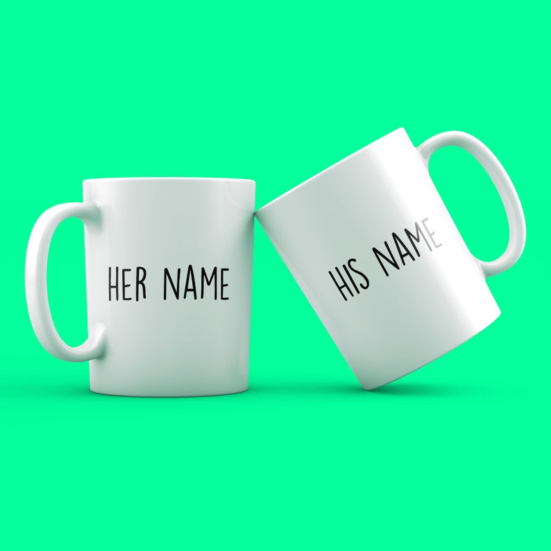 Personalised Couples Mugs - Funny Valentine's Day Gift for Boyfriend