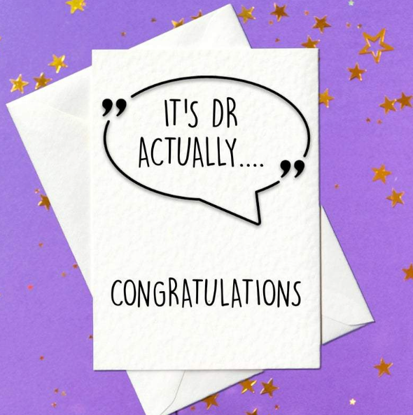 It's Dr Actually... Congratulations Card - new qualified doctor congratulations card