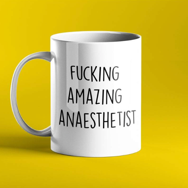 Personalised gift mug for anaesthetists