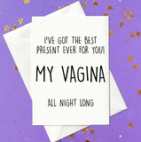 I've got the best present ever for you. My vagina. All night long (A6)