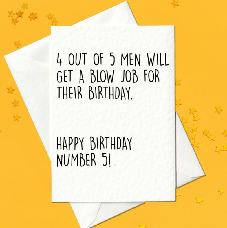 Rude and funny birthday card for him - husband or boyfriend