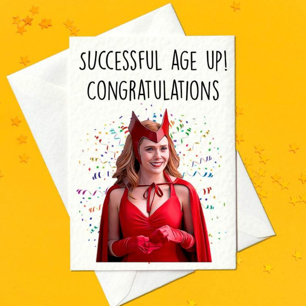 Successful Age Up! Congratulations - Scarlet Witch Wandavision Birthday Card