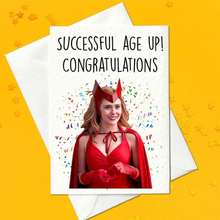 Load image into Gallery viewer, Successful Age Up! Congratulations - Scarlet Witch Wandavision Birthday Card