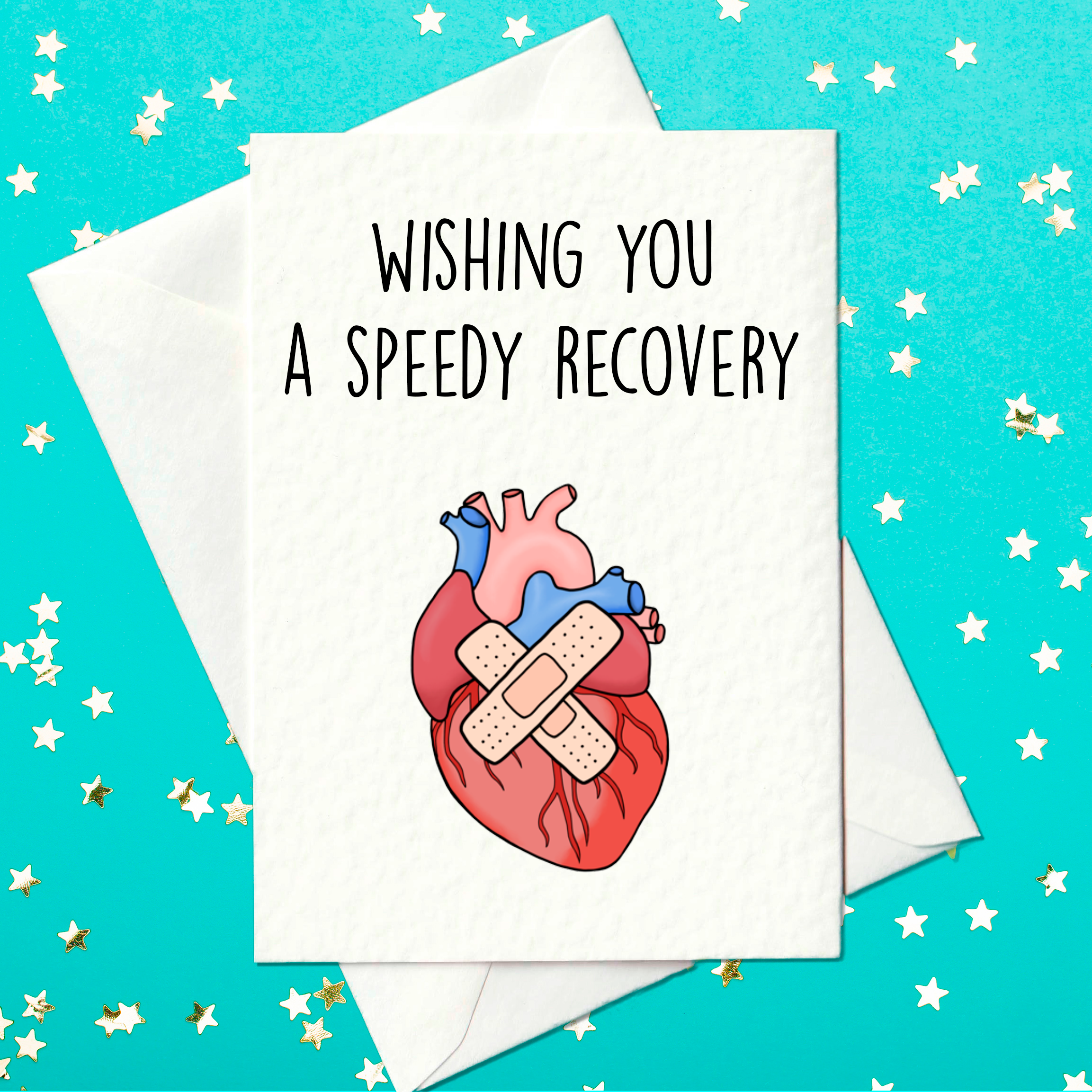 Get well soon card heart operation